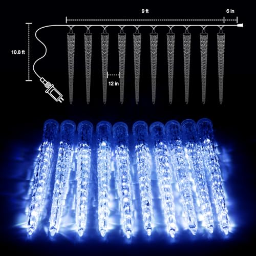 Blue 30ft 30 Tube 720 LED Meteor Shower Icicle Lights R515530
