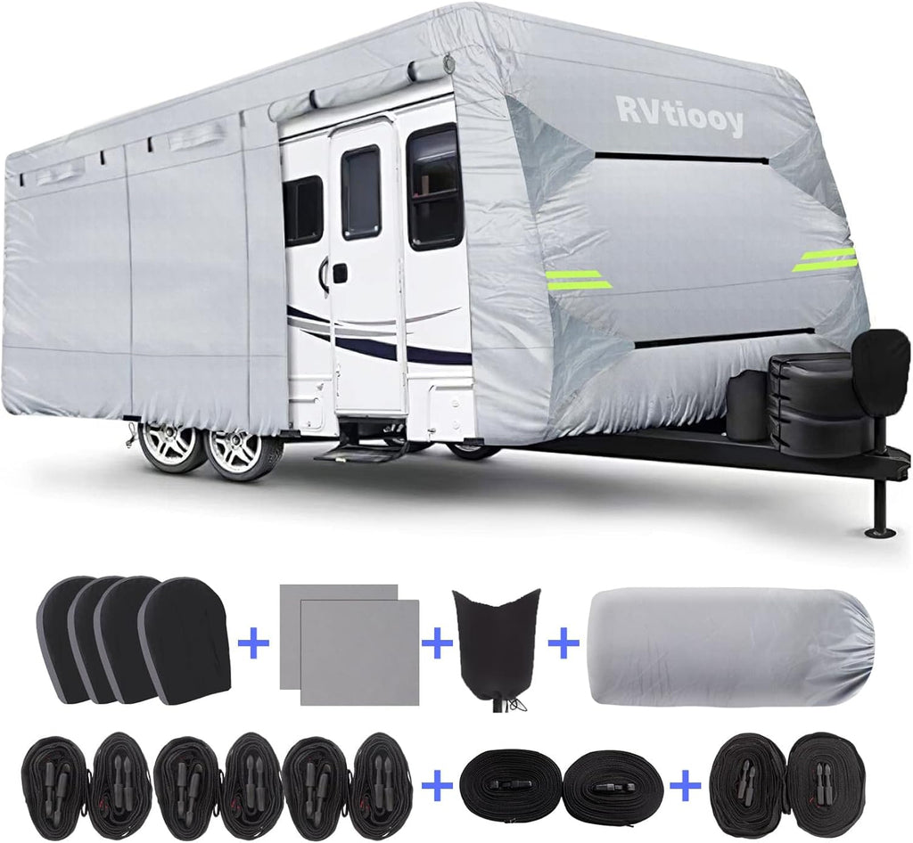 34'1 - 37' Breathable Waterproof RV Cover with Tire Covers Y39104