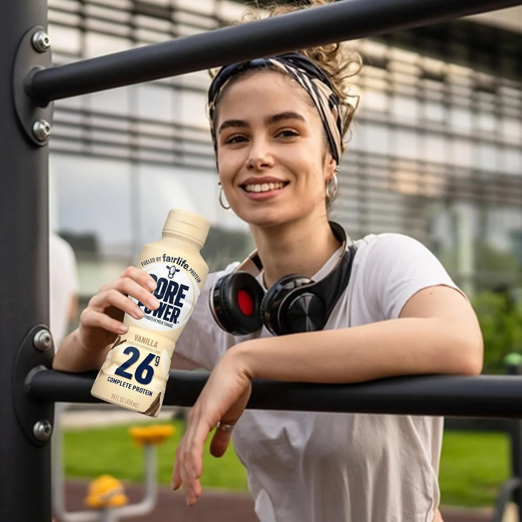 High Protein Shakes 26 Grams 14 Oz. Chocolate Vanilla Strawberry, 6 Pack F608530