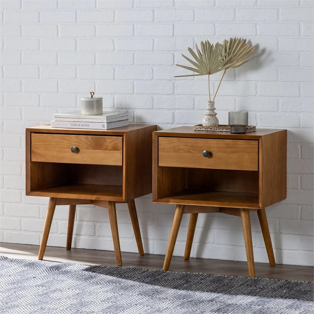 2-Piece Solid Pine Wood Nightstand K736426