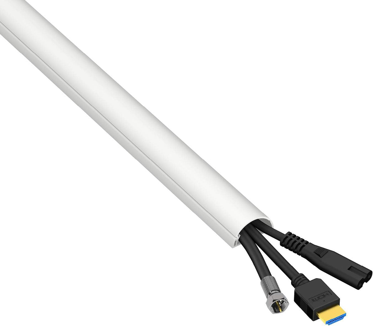 White Cord Cover Kit, Half Round Cable Raceway, Self-Adhesive Cord Hider, 40' Pack of 2 Z99814