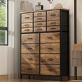 Rustic Brown 18 Drawer Fabric Dresser H809651