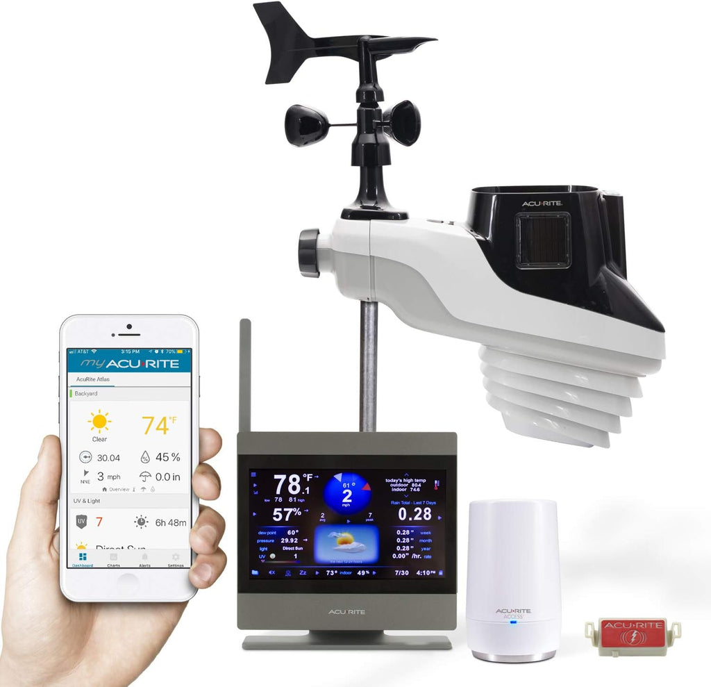 Weather Station with Temperature and Humidity Gauge, Rainfall, Wind Speed, Direction & Lightning Detection G384