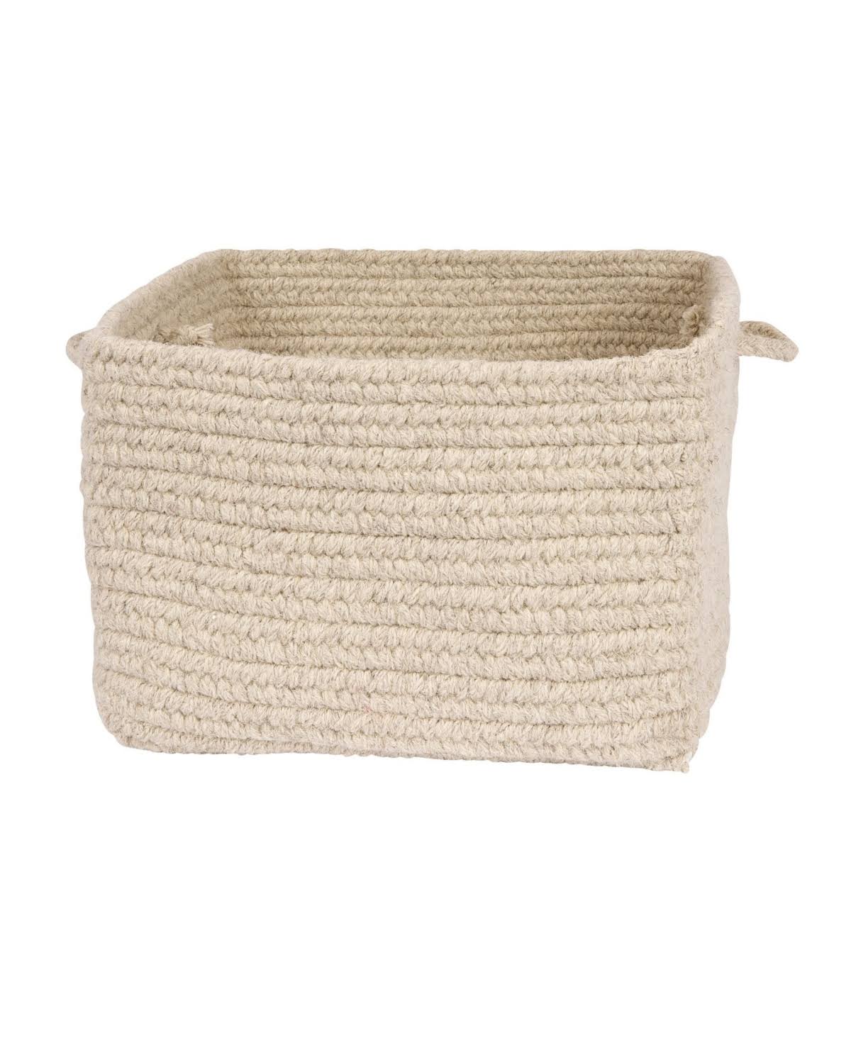 Chunky Natural Wool Dark Brown Square Basket L96056