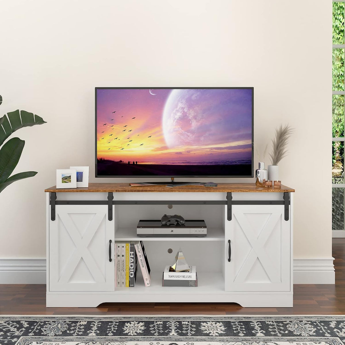 Warm White Wood TV Stand C73015