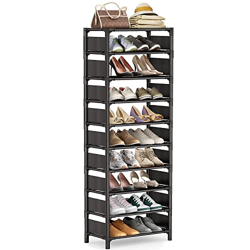 10 Tiers Black Shoe Rack K341552