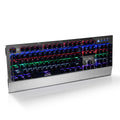 LED Mechanical Gaming Keyboard Red Switches 104 Backlit Keys Brushed Aluminum E604833