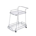 Serving Cart Clear Glass Chrome Finish Q24392