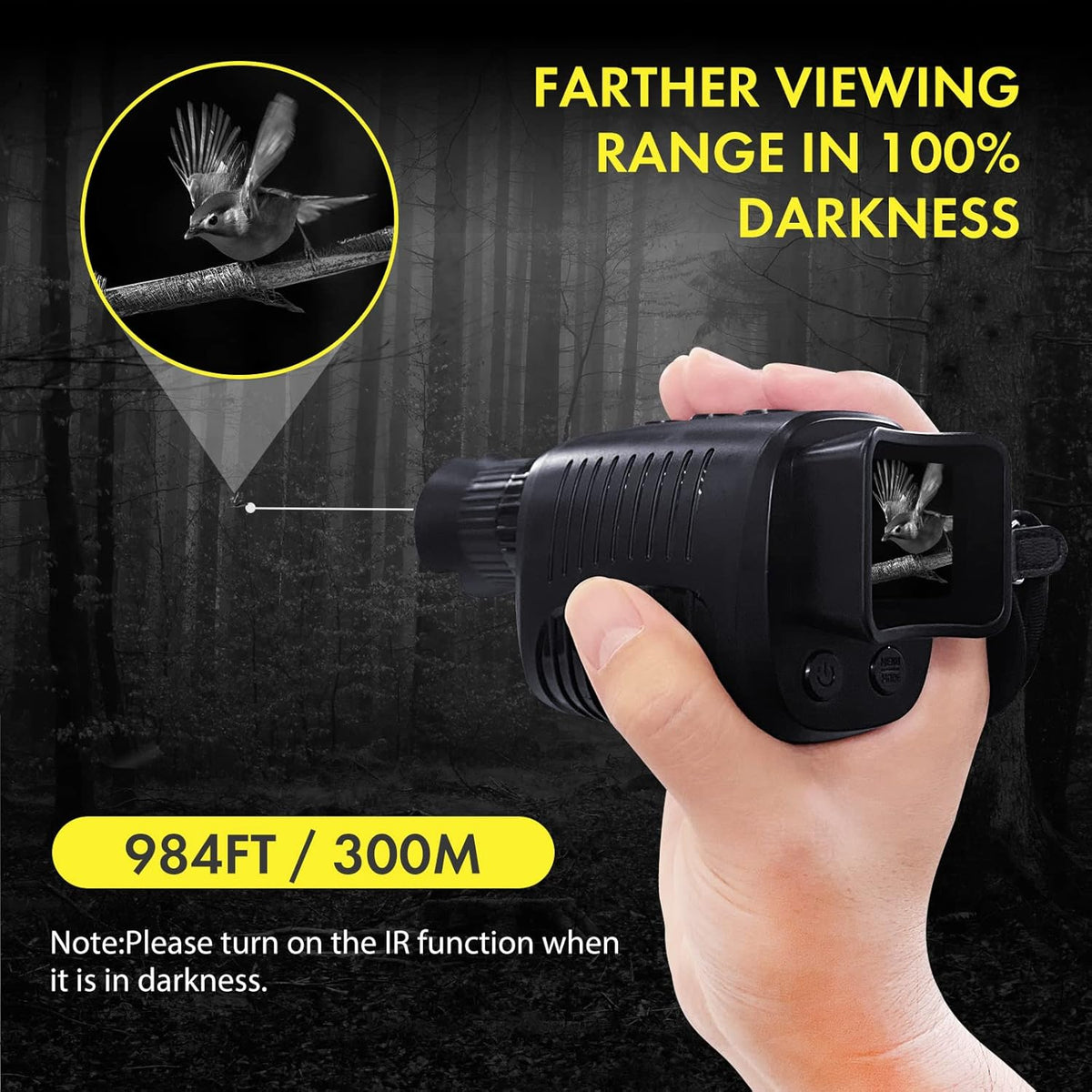 Digital Night Vision Monocular 1080p Full HD Photo & Video Infrared with 32GB Card D64506