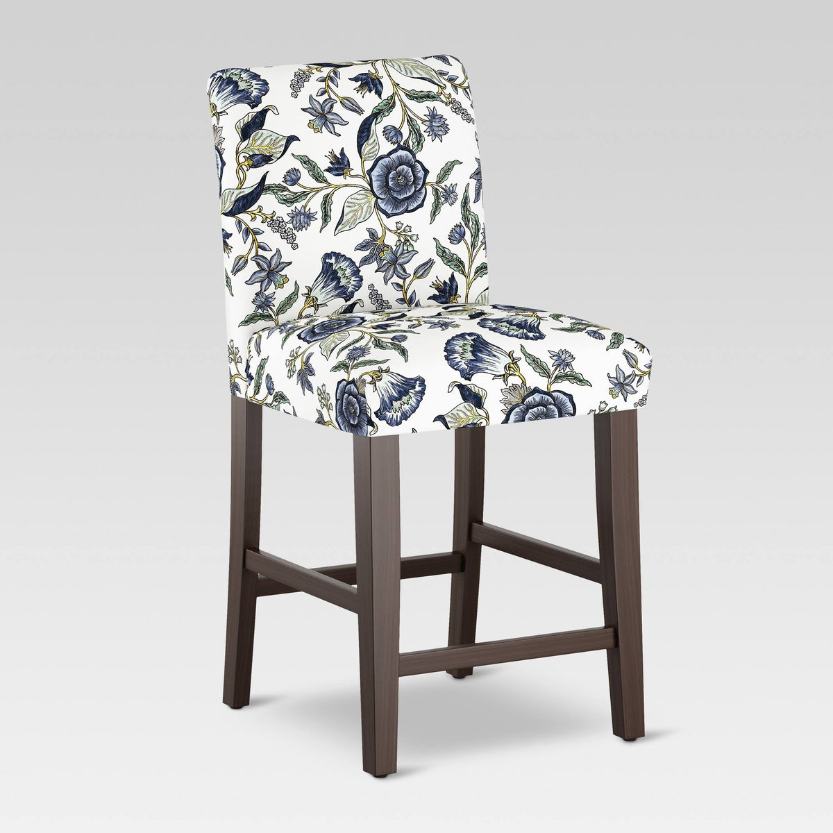 Blue Shaded Floral Counter Height Barstool L33926
