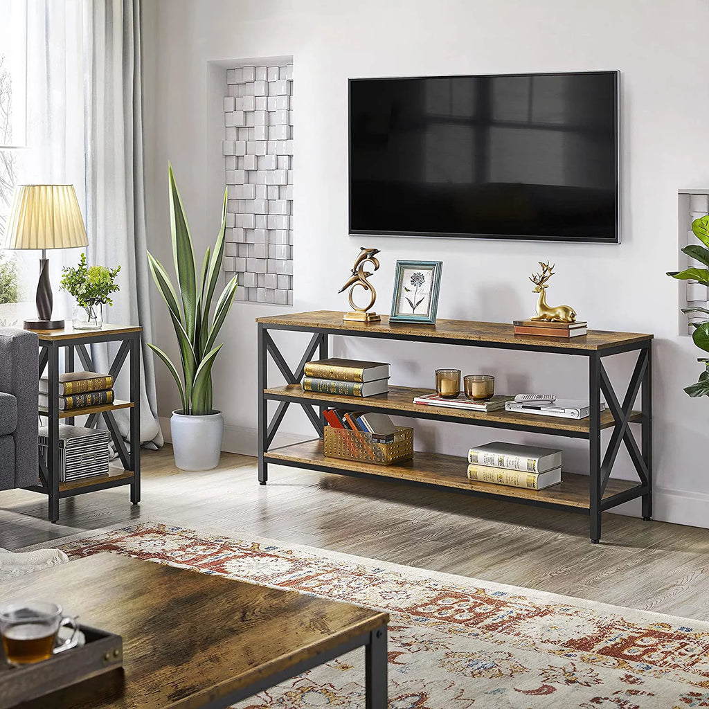 Rustic Brown 63 Inch 3 Tiers TV Stand V373202