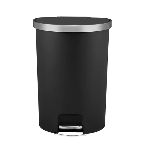 14.5-gal Black Plastic Kitchen Step Trash Can M9035