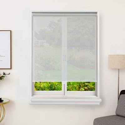 Semi-Sheer Light Gray Roll-Up Shade 36x22W 72x22L Q152182