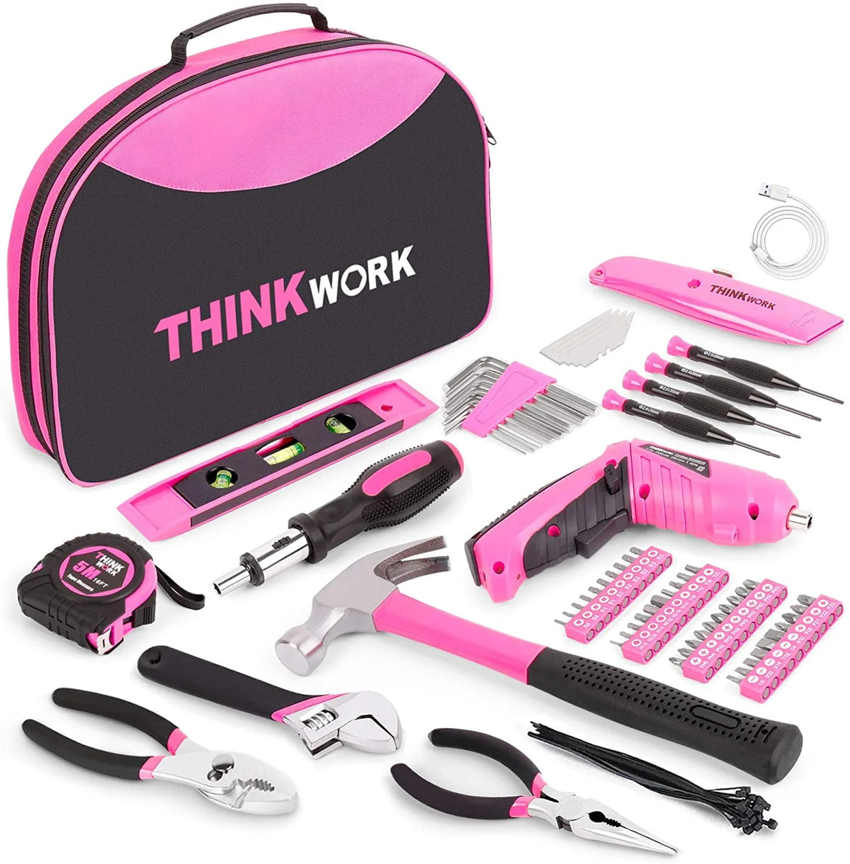 122-Piece Pink Tool Kit with 3.6V Electric Screwdriver B5950