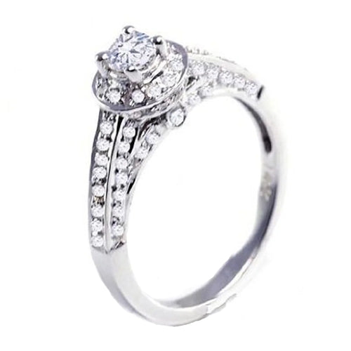 14k White Gold Diamond Engagement Ring W942