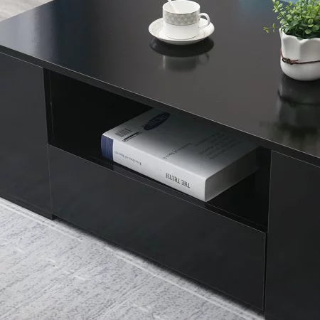 Black Tea Table with 2 Drawers O9807
