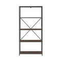 30x22 Five Shelf Laminate Wood and Metal Utility Shelf Dark Walnut Q4082