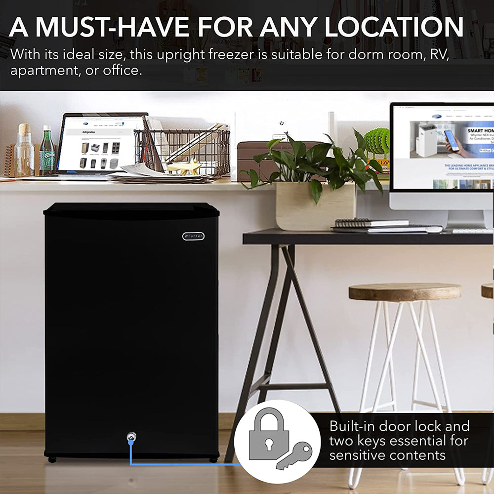 3.0 Cubic Feet Upright Freezer with Lock Black N58894