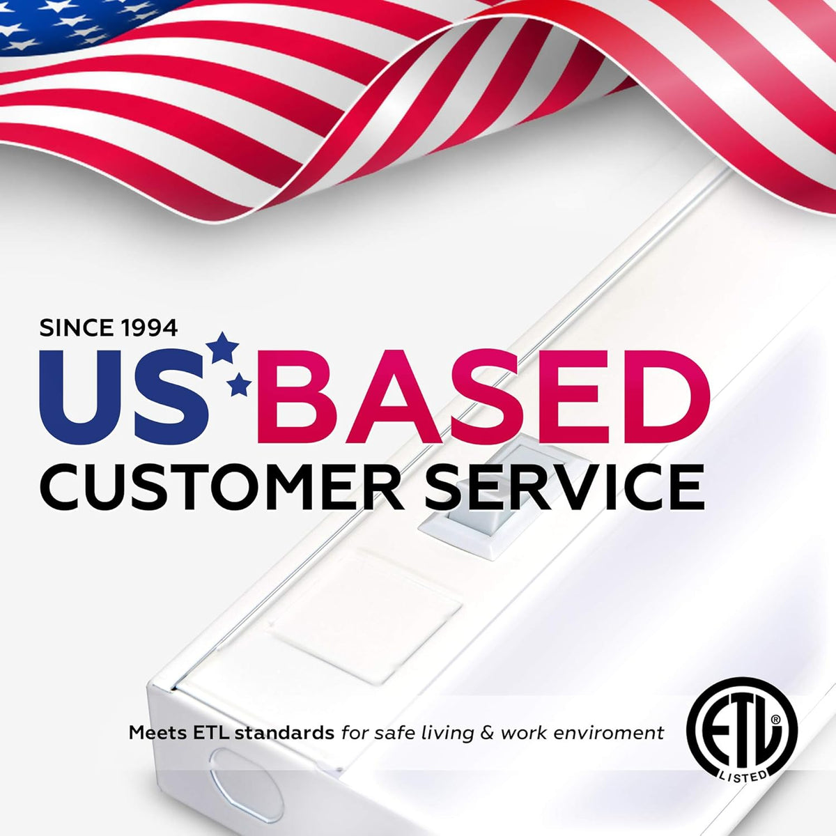 24" Hardwired LED Under Cabinet Task Lighting, Dimmable, 5000K, Metal Base, Pack of 2 E269831