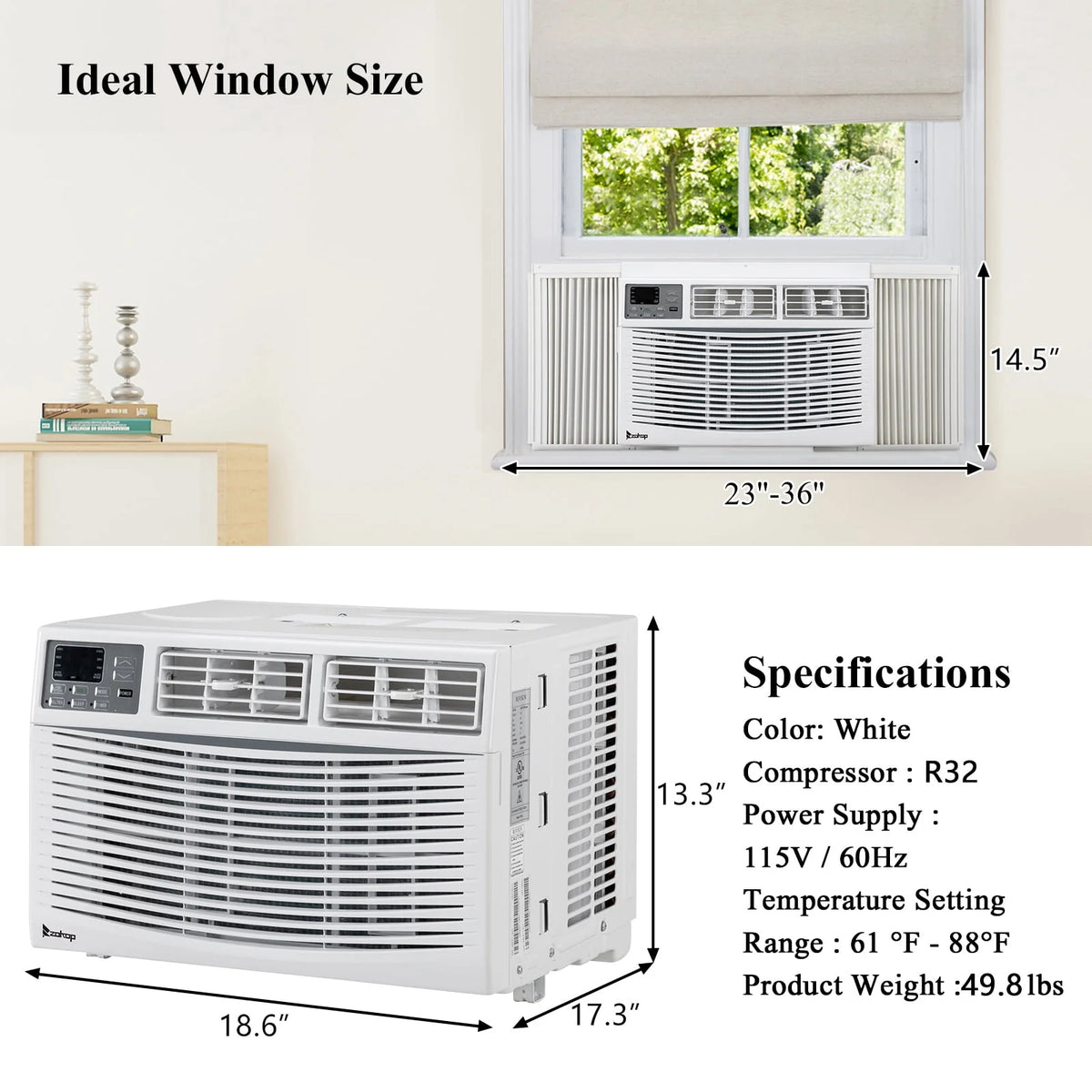 12000BTU 110V Window Air Conditioner with WIFI and Remote, White E64356