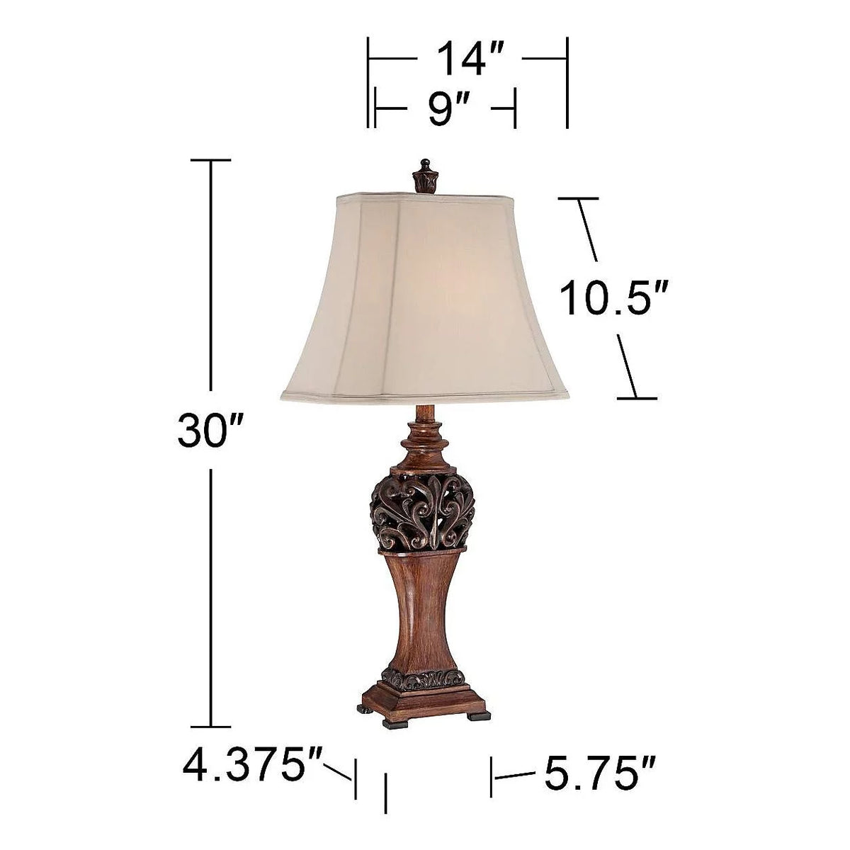 Set of 2 Bronze Cream Table Lamps G7976