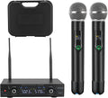 Wireless Microphone System, Metal UHF Dual Handheld 20 Channels Cordless Mic System U5088