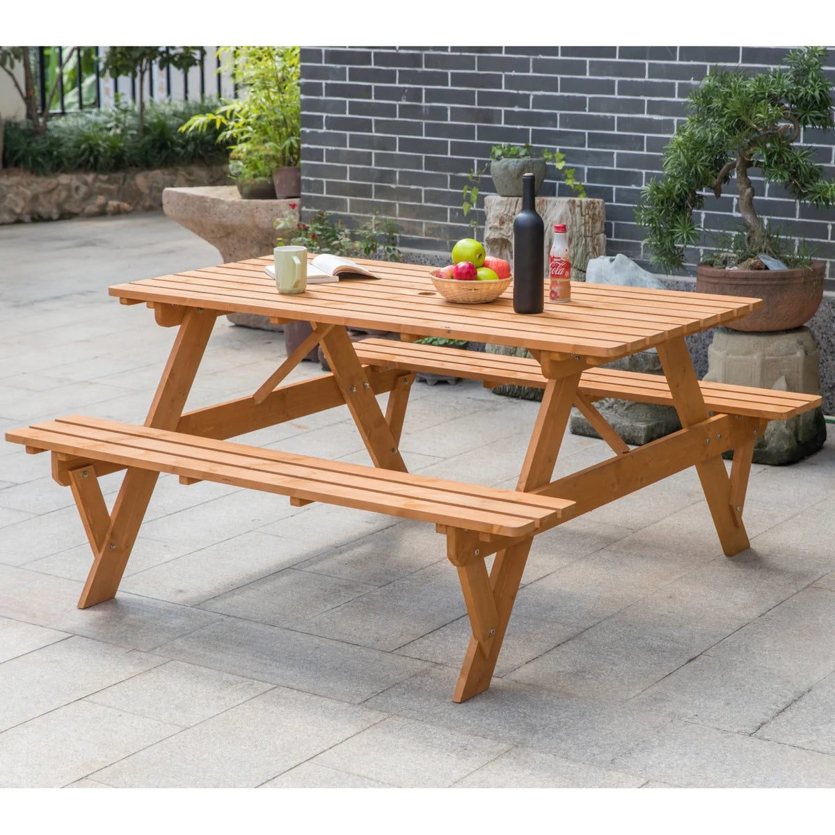 Wooden 6-Person Picnic Table E4212