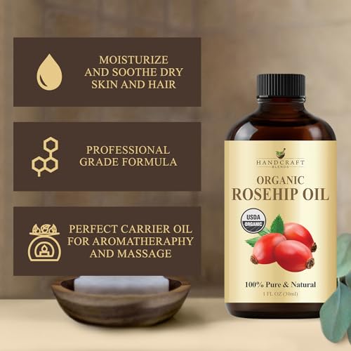 Organic Rosehip Oil - 4 Fl Oz - 100% Pure Carrier Oil S43391