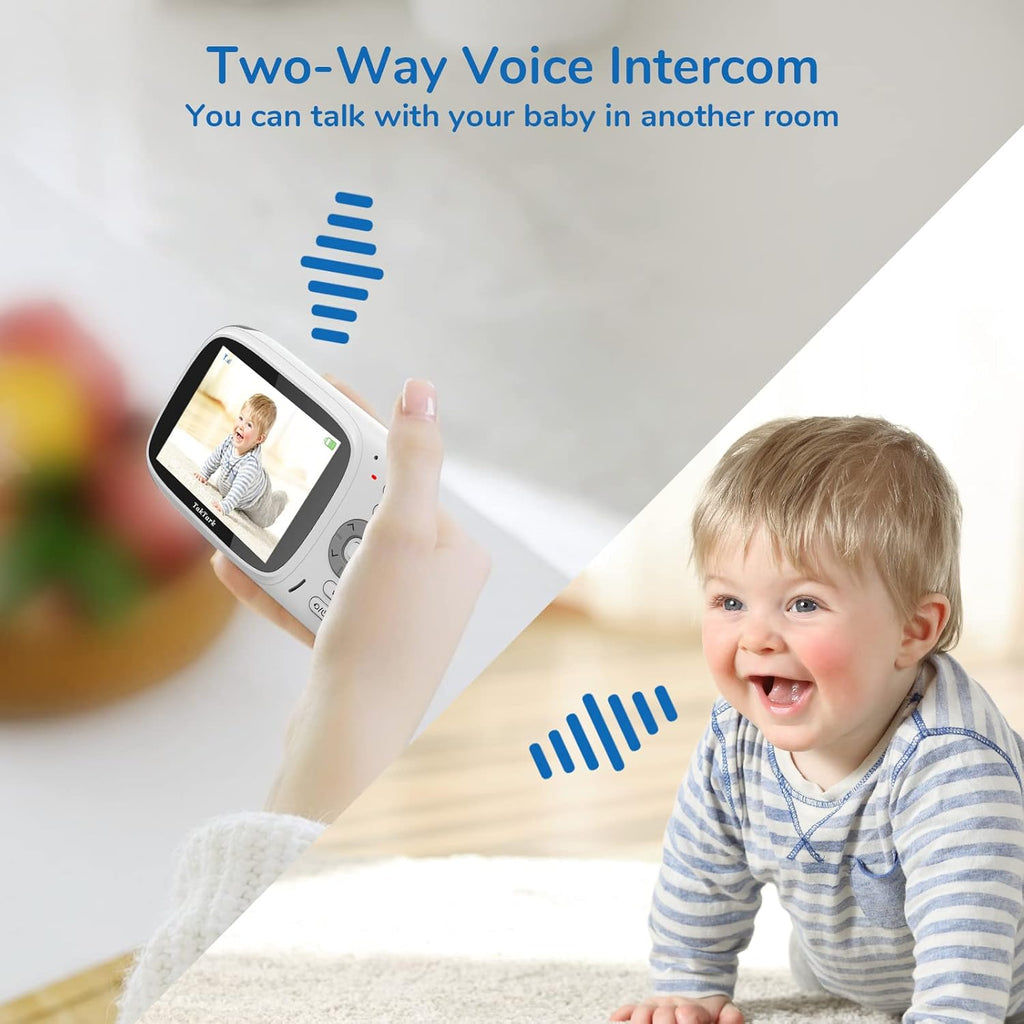 Video Baby Monitor with Camera and Audio, Night Vision, 2 Way Audio, 8 Lullabies T6854