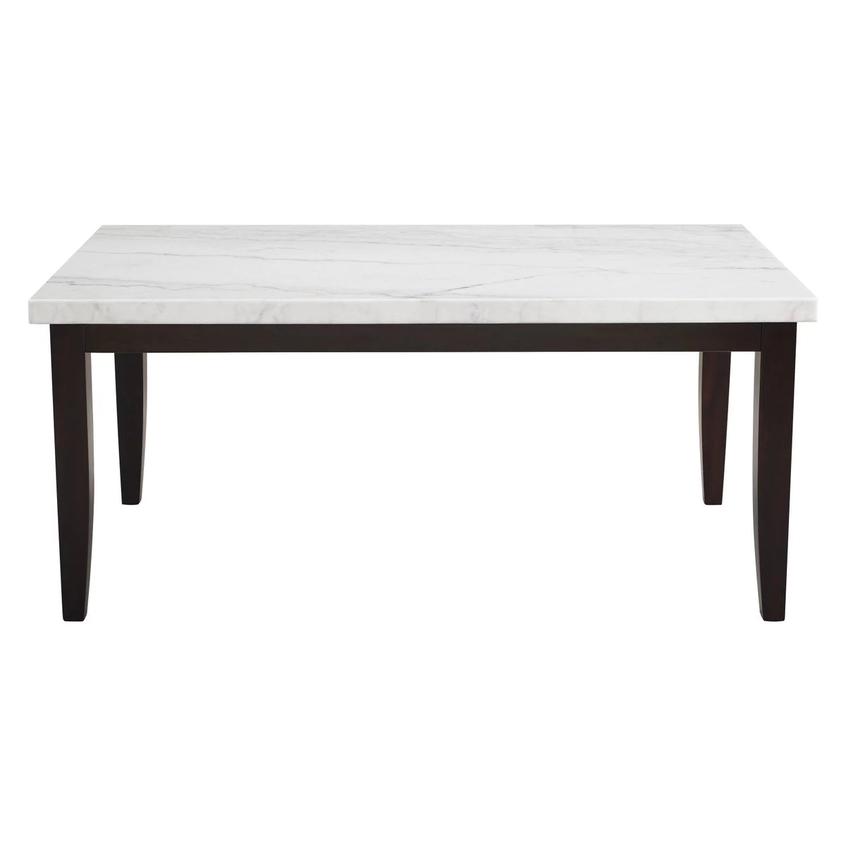 Rectangular Dark Cherry and White Marble Top Dining Table Z508