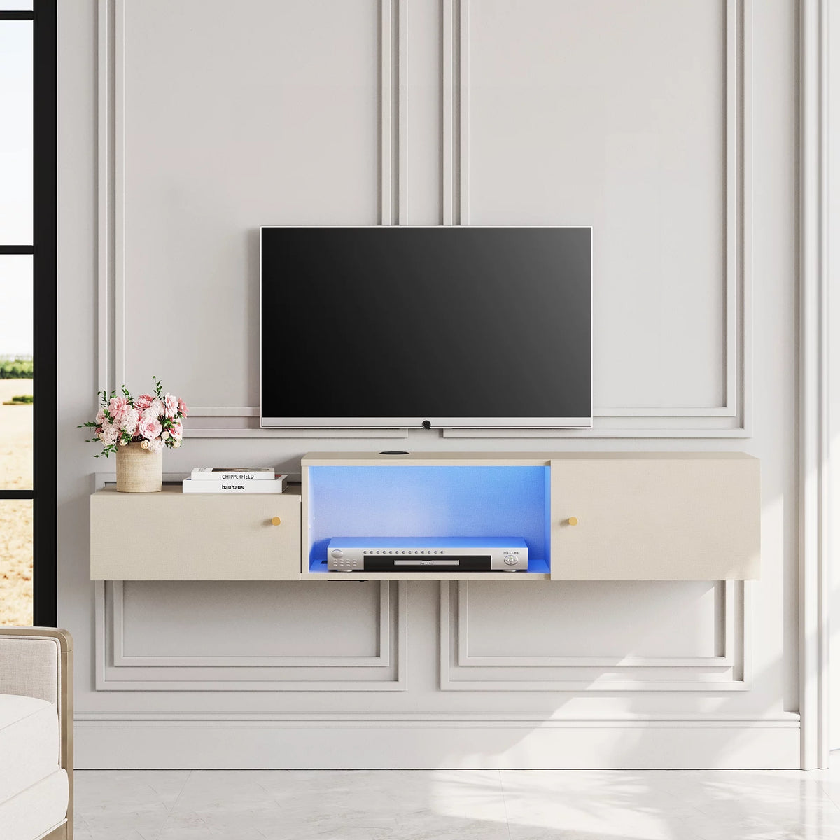 Wall Mounted TV Stand with Charging Station G2976