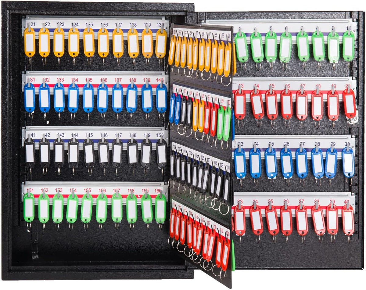 Black Metal Key Cabinet with Key Tags V403