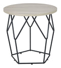 Light Brown Black Round End Table G9179