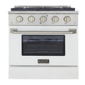 White 4 Burner Dual Fuel Range S15189