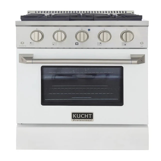 White 4 Burner Dual Fuel Range S15189