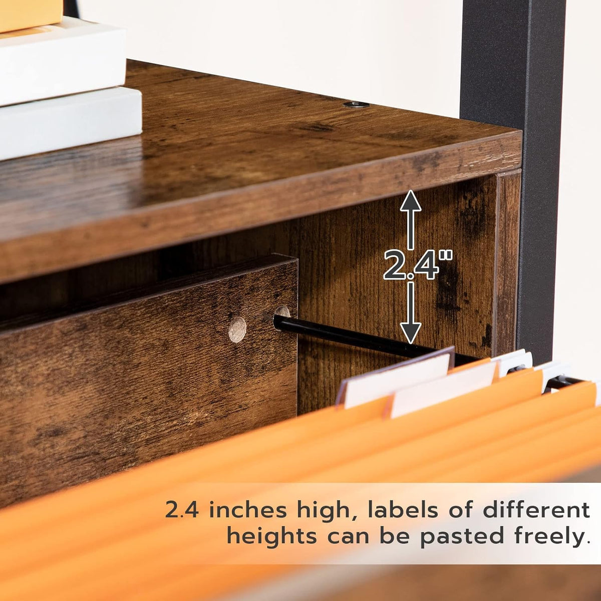 Rustic Brown Lateral File Cabinet with Storage Shelves G498510