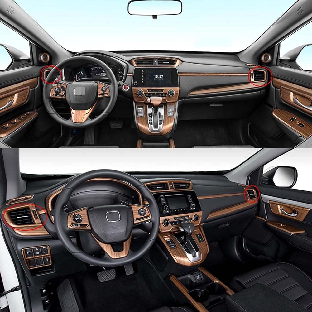 Peach Wood Air Vent Trim Left Right Side Dashboard Sticker Frame P283804