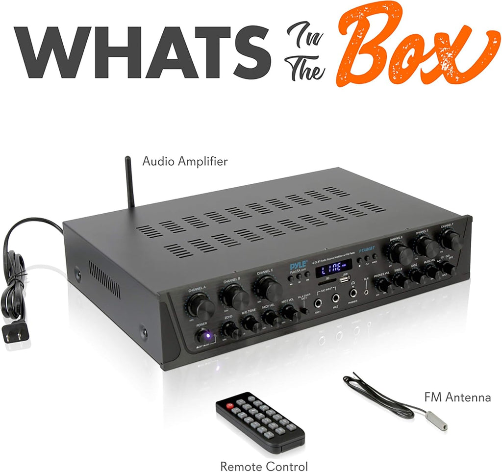 6 Channel 600 Watt Bluetooth Stereo Receiver Amplifier F86973