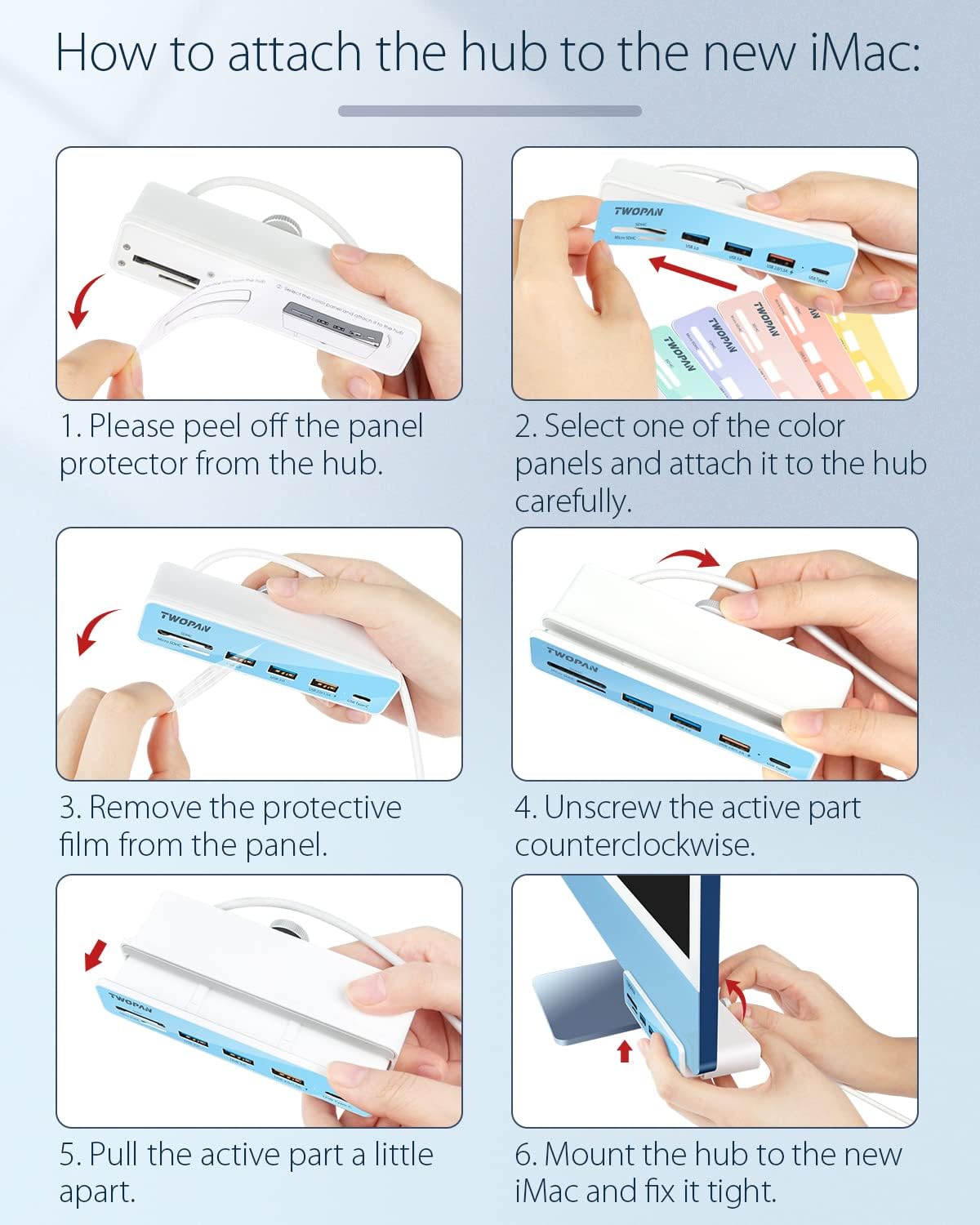 6 in 1 USB C Hub with USB 3.0 Port, Micro/SD Card Readers N943