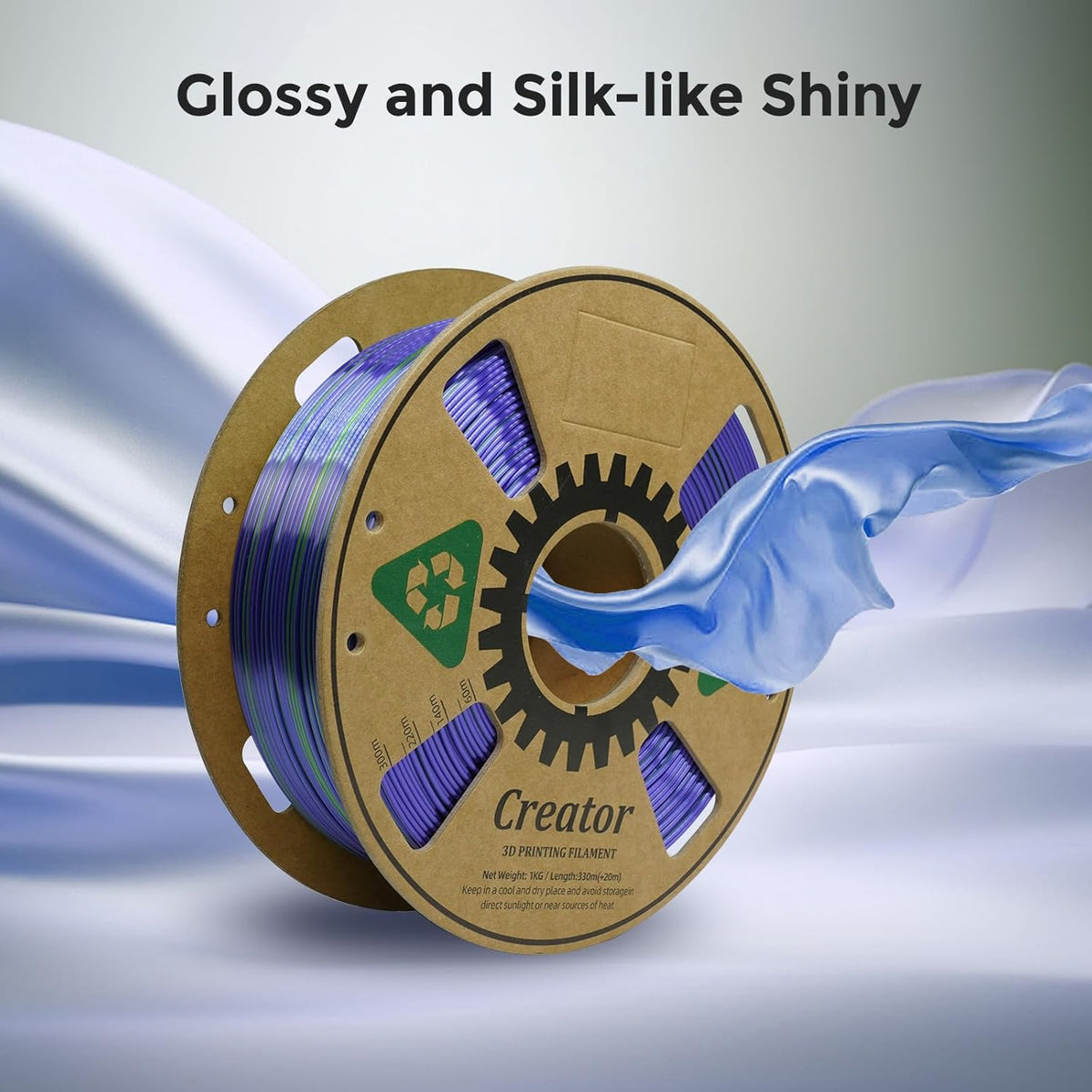 Extra 1KG Silk PLA Blue Green Filament 3D Printer P6605
