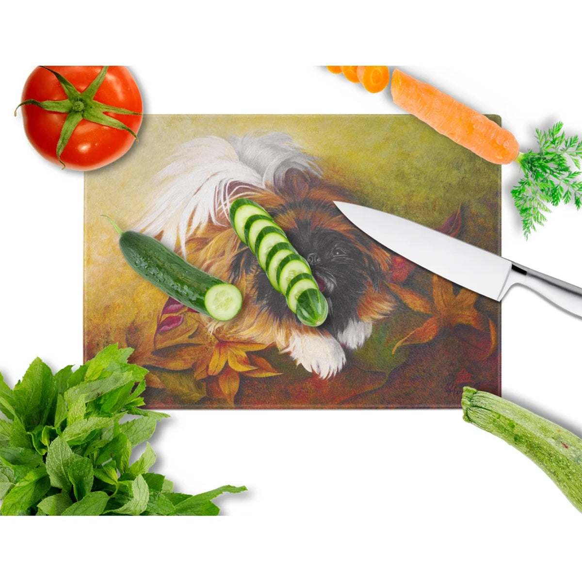 Pekingese Boogie Glass Cutting Board, 12H x 16W O47755