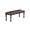 Cherry Finish Faux Leather Bench G2463