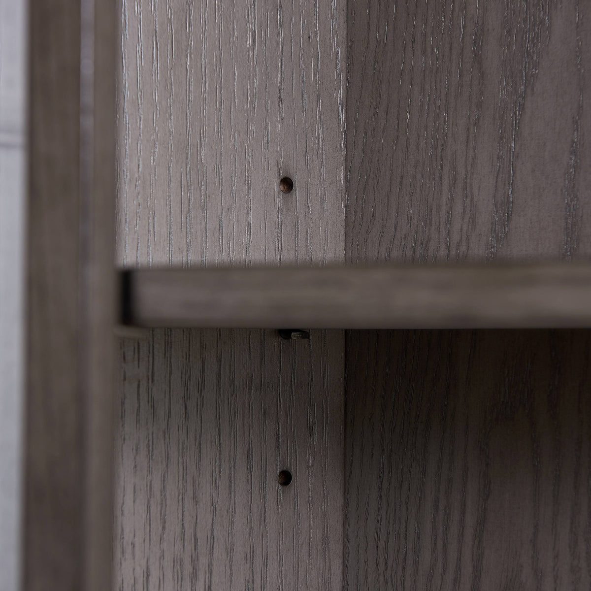 Weathered White 3-Shelf Corner Bookcase with Drawer Storage F85873