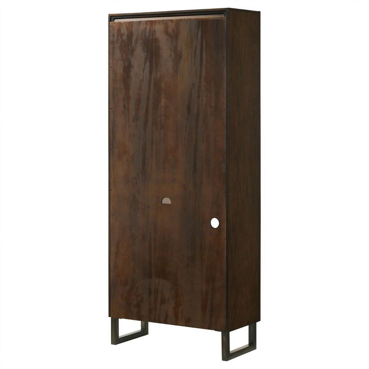 4-shelf Wood Bookcase Dark Walnut and Gunmetal Q927848