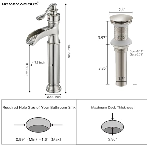 Brushed Nickel Brass Vessel Sink Faucet F408154