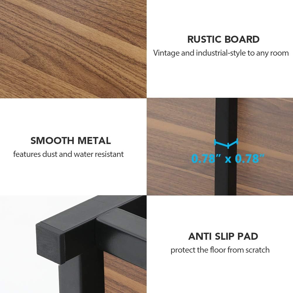 Rustic Walnut 55 Inches Computer Desk with 4 Storage Shelves and 2 Drawers A691