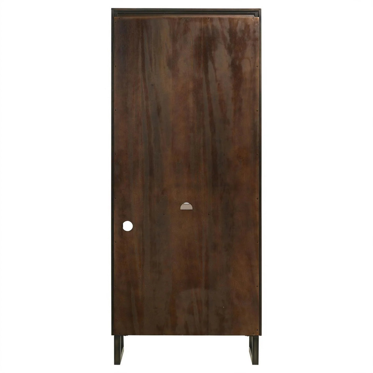 4-shelf Wood Bookcase Dark Walnut and Gunmetal Q927848