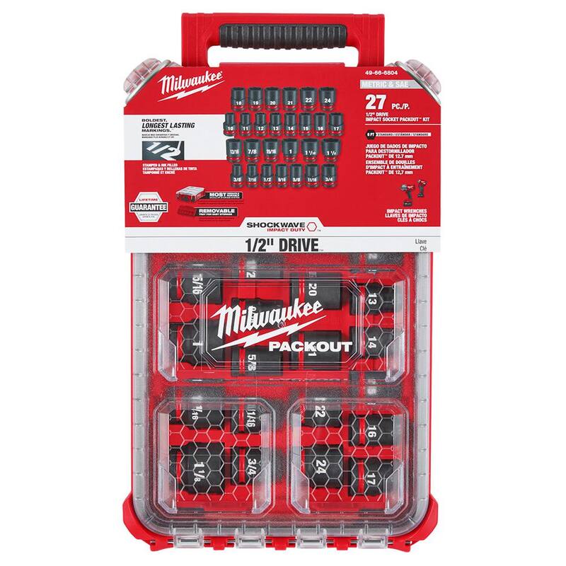 1/2 in. Drive Metric and SAE Impact Socket Set (27-Piece) O47517