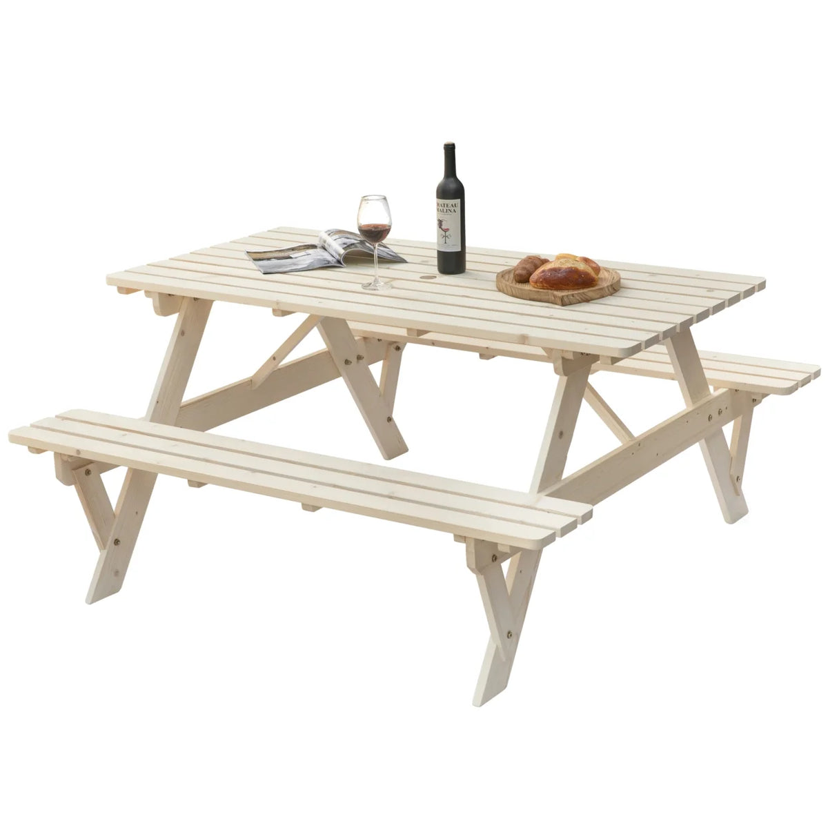 Wooden 6-Person Picnic Table E4212