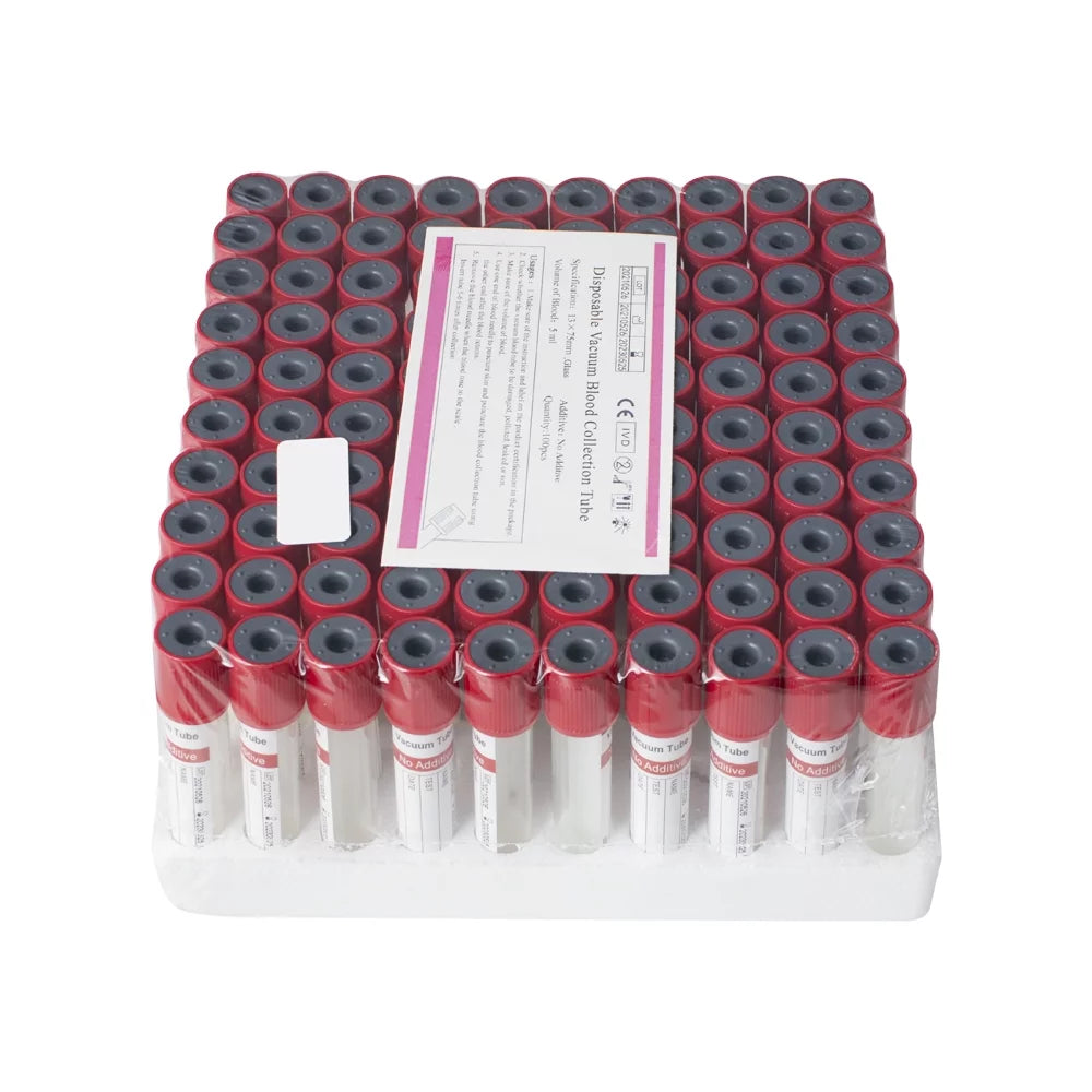 Glass Vacuum Blood Collection Tubes 12 x 75mm 5mL 100pcs W3348